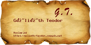 Góliáth Teodor névjegykártya